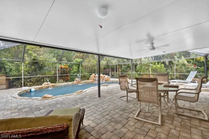 Outdoor pool with spacious lanai