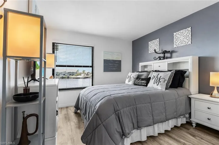 Bedroom with light wood finished floors
