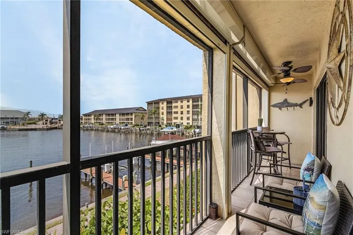 Balcony with a water view