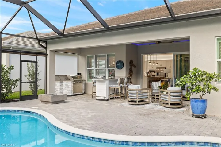 Patio with Built-In Kitchen and Gas Fire Pit