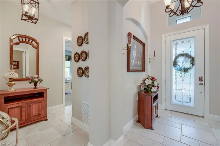 To guest bedrooms, laundry and garage