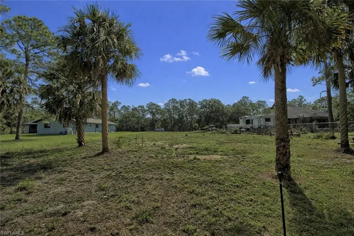 View from the back of the yard looking towards the street.