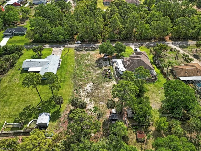 Aerial view from the back of the property looking towards the street