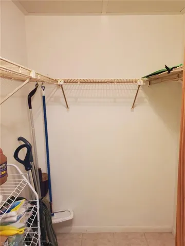 Walk-in closet in the primary bathroom