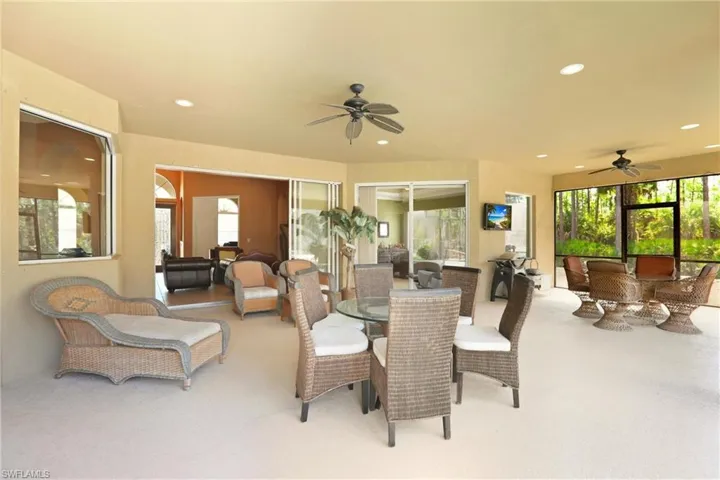 View of patio / terrace with outdoor lounge area and a ceiling fan