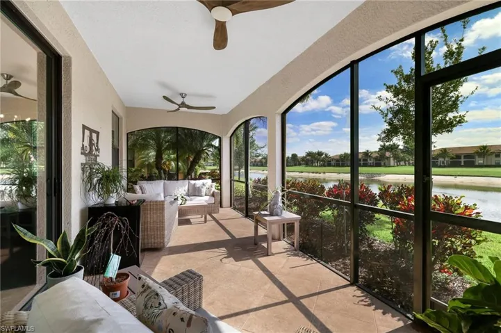 Spacious Lanai with Views of Lake and Golf Course