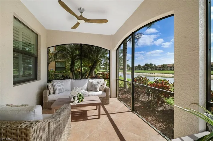 Spacious Lanai with Views of Lake and Golf Course