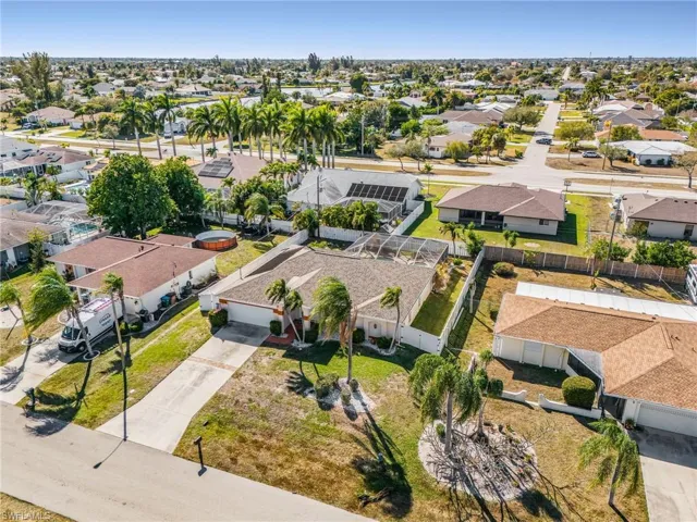 Aerial view of residential area