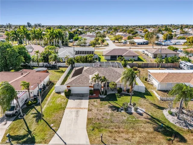 Aerial view of residential area