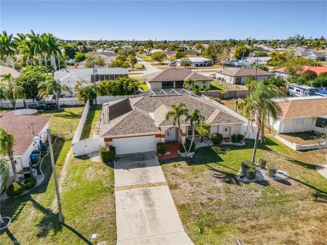 Aerial view of residential area