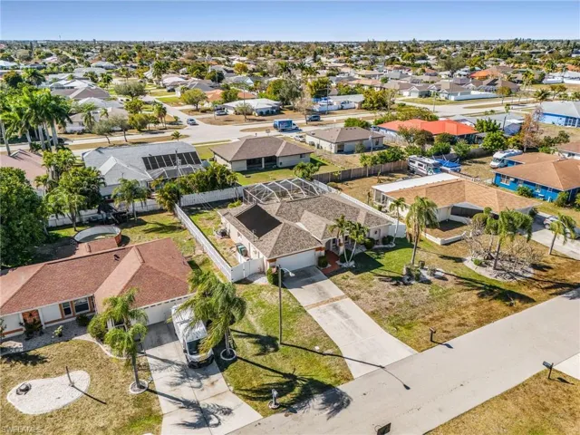 Aerial view of residential area