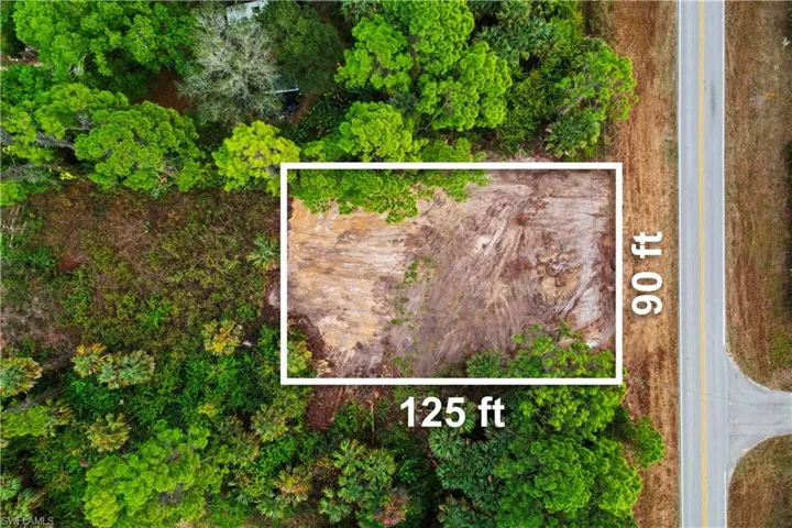 Aerial view of property's location with property boundaries highlighted
