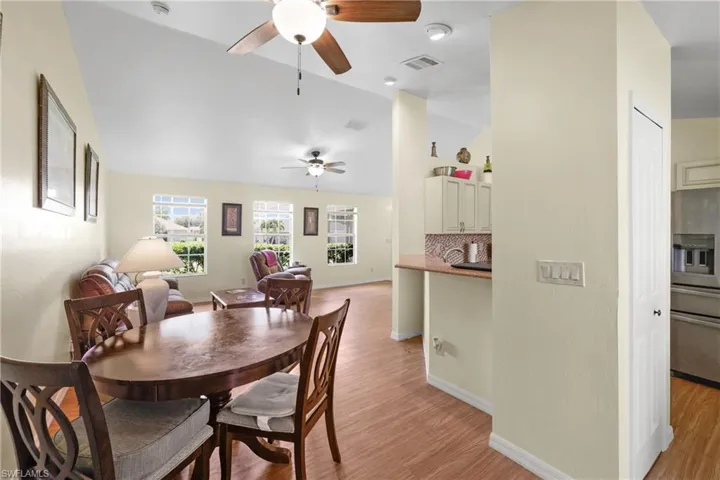 Dining area with Kitchen on the right