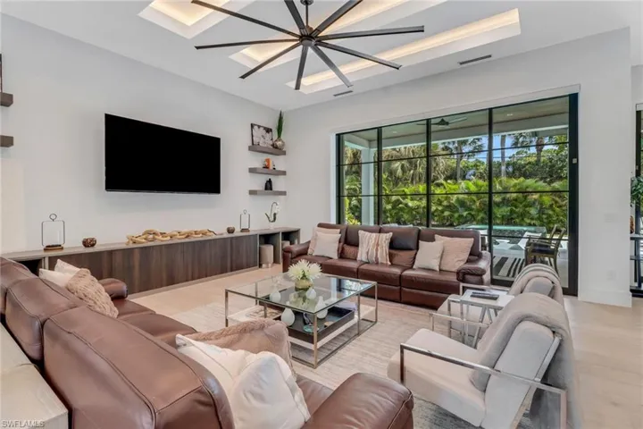 Living room featuring light wood-type flooring