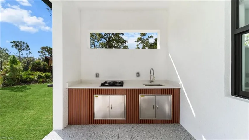 View of patio featuring a sink