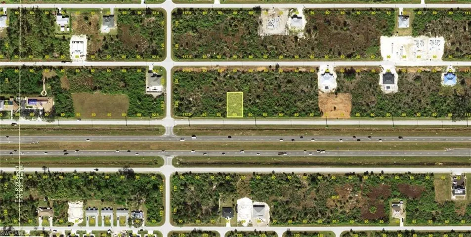 Aerial Map. Displaying the property's geographic location and surrounding parcels