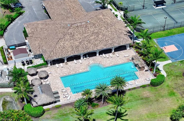 View of the second clubhouse and pool area