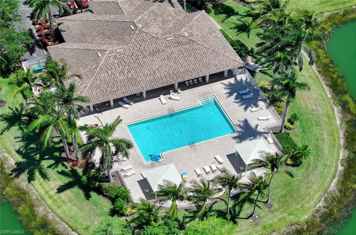 View from above of 2nd clubhouse with a pool