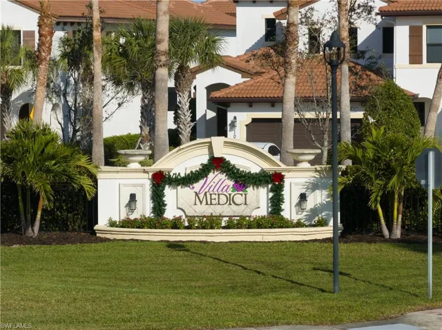 Community sign with a yard