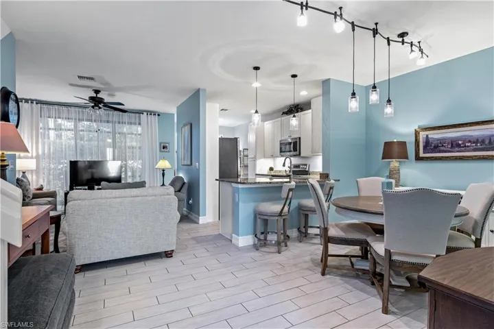 Living room with ceiling fan