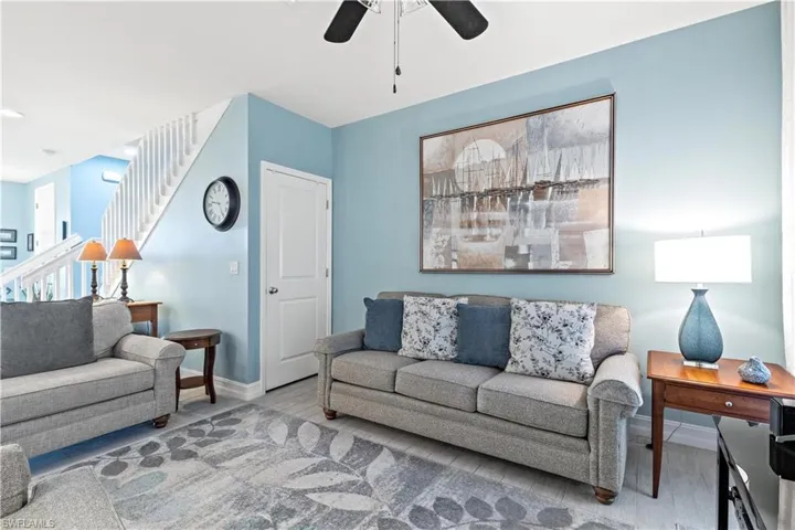 Living room with ceiling fan