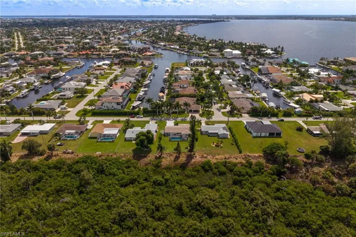 Waterfront community with canals and expansive water body