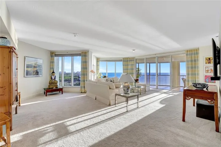 View of carpeted living room
