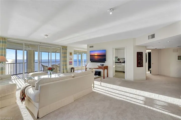 View of carpeted living area