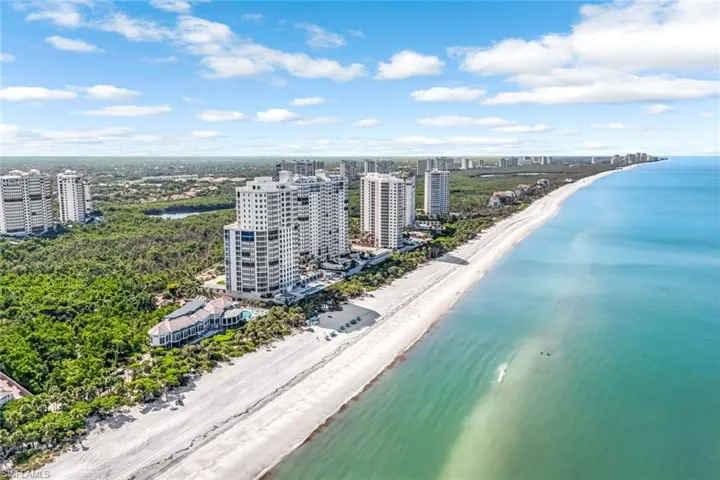 View of urban area with unending shoreline