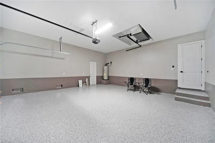 Garage with water heater