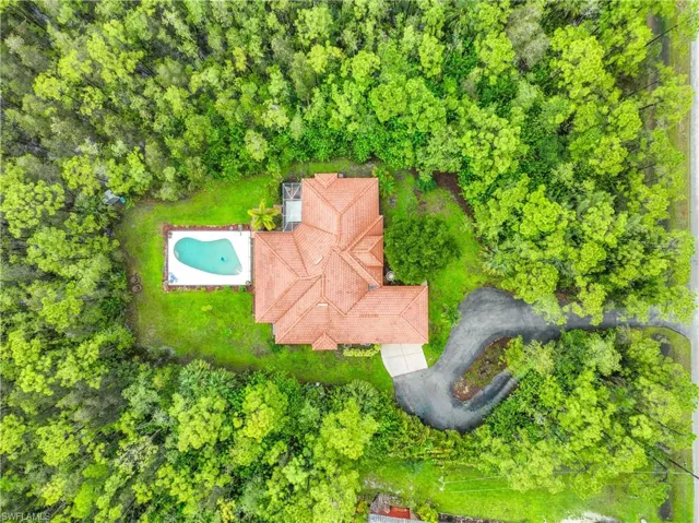 Bird's eye view of a pool
