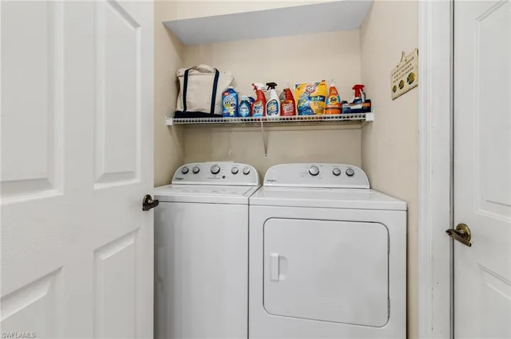 Laundry room between garage and kitchen.