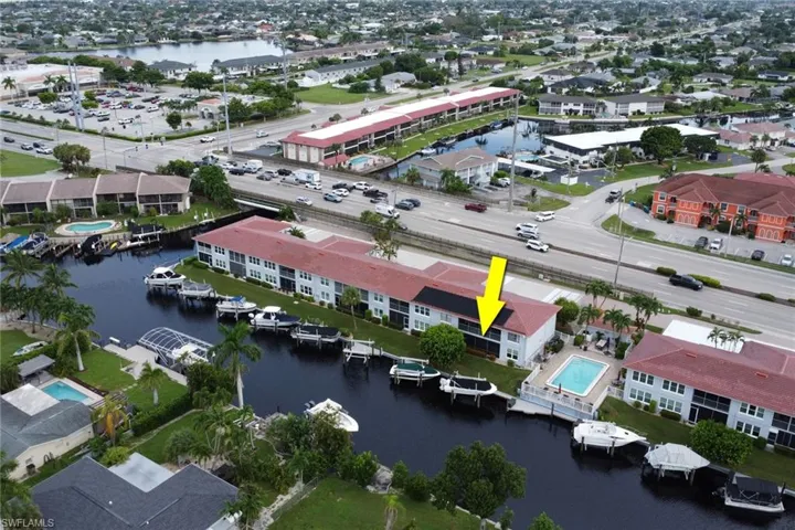 Drone / aerial view of a nearby body of water