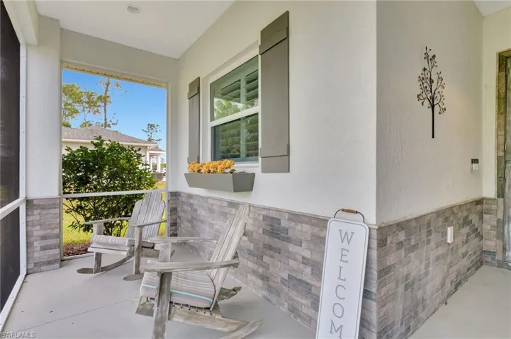 Front entry with screened porch