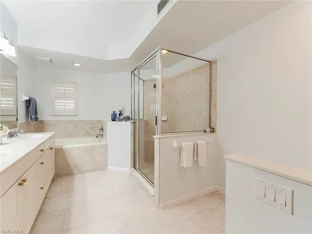 Primary bath with soaking tub and separate shower