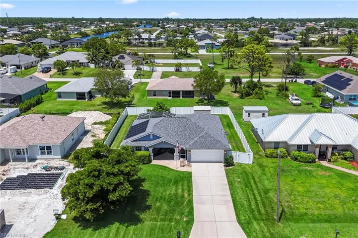 Aerial view of residential area