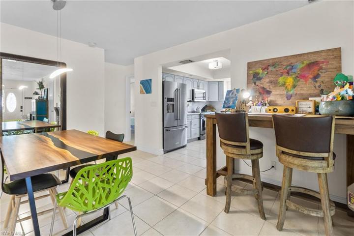 Dining area is just outside the kitchen with access to living room