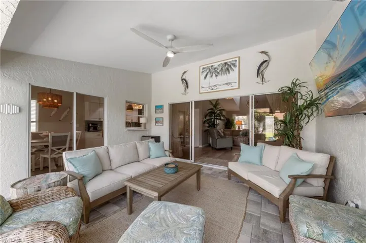 Covered lanai with easy access from living area and dining area