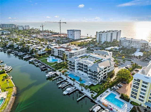 View of urban area with a marina