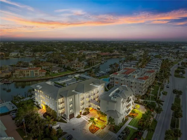 Aerial view of a large body of water