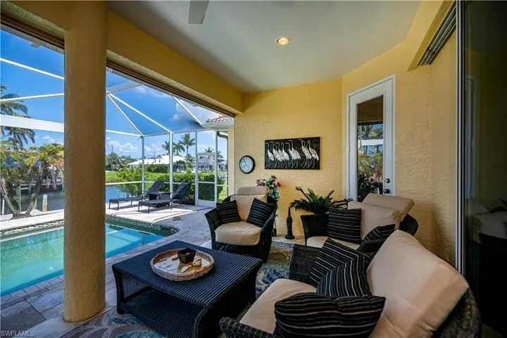Covered Lanai with rolldown hurricane shutters