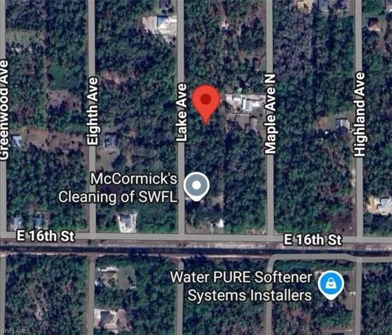 Aerial map of property and surrounding area