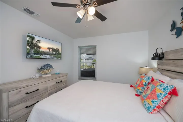 Bedroom with a ceiling fan