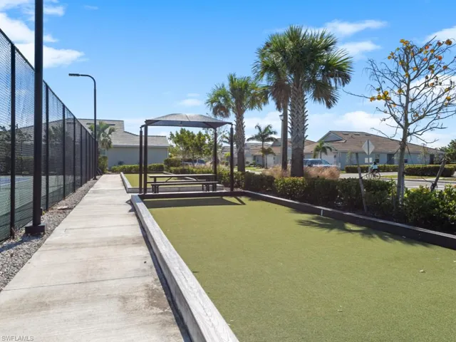 View of property's community featuring a residential view and fence
