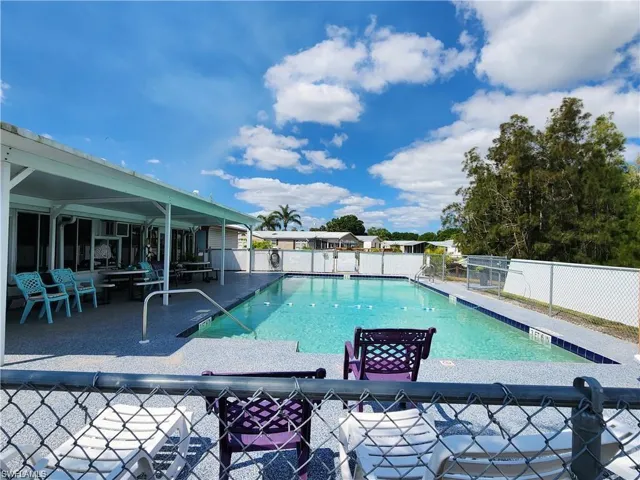 View of pool featuring a patio