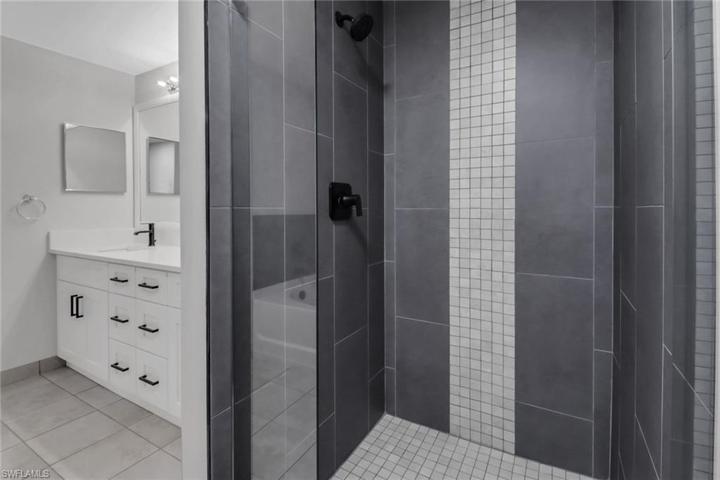Brand new master shower and vanities