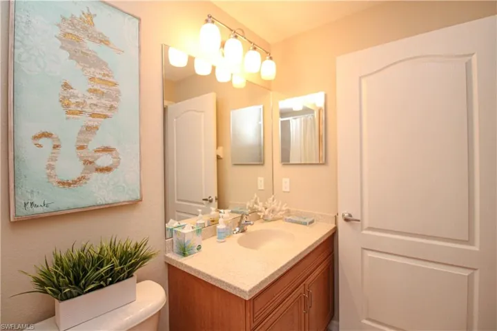 Bathroom with toilet and vanity