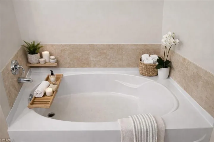 Bathroom view of a garden tub