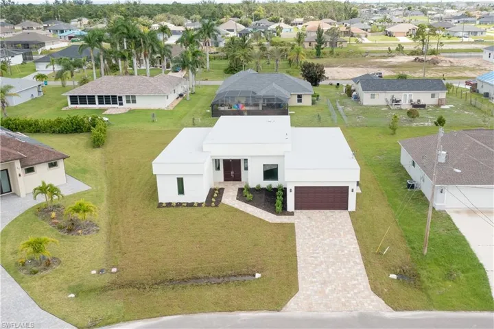 Aerial view of residential area