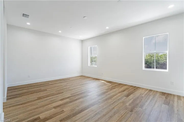 Empty room featuring light hardwood / wood-style floors